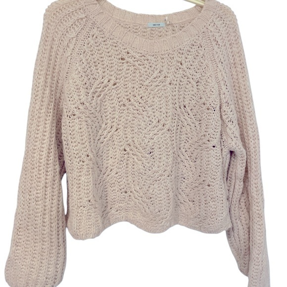 urban outfitters kimchi blue cozy cropped beige sweater Sz M - Picture 1 of 5